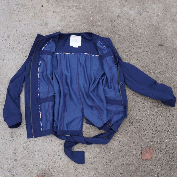 Anthropologie Hei Hei Navy Belted Utility Anorak Jacket XS Military Style - Picture 4 of 10